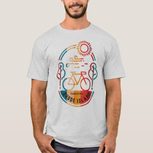 T-shirt Piste cyclable Retro Rhode Islands.
