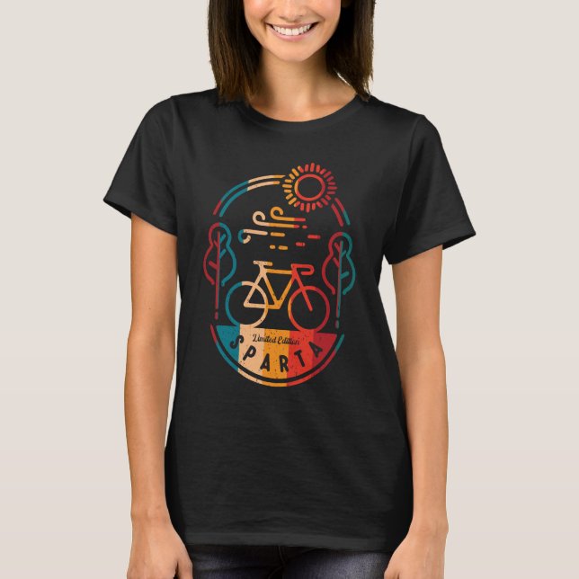 T-shirt Piste cyclable Retro Sparta (Devant)