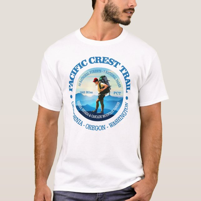 T-shirt Piste de la crête du Pacifique (Hiker C) (Devant)