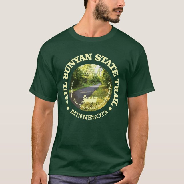T-shirt Piste d'état Paul Bunyan (vélo c) (Devant)