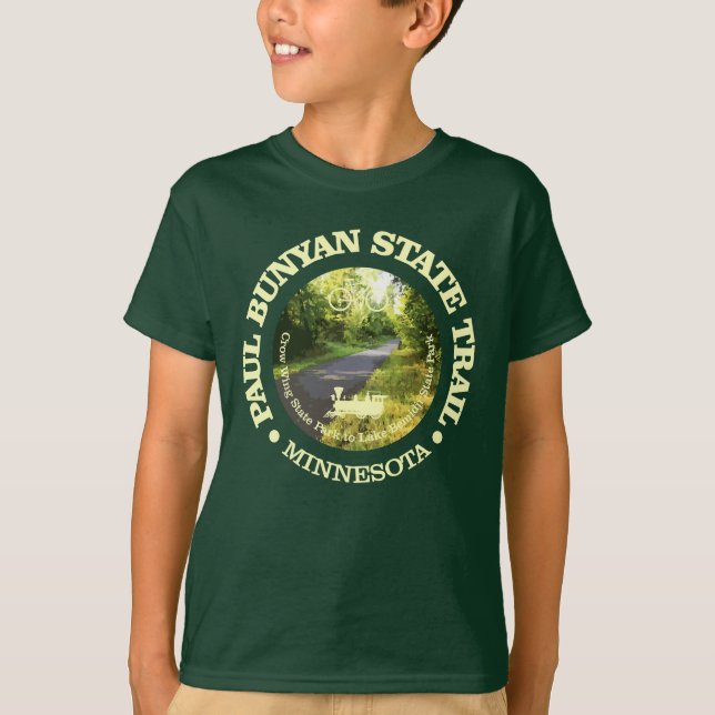 T-shirt Piste d'état Paul Bunyan (vélo c) (Devant)