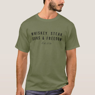 T-shirt pistolets à steak de whisky et liberté