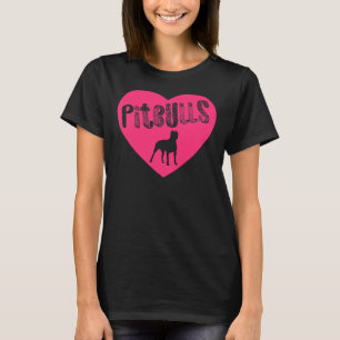 T-shirt Pit Bull Heart Pitbulls rose transparent américain
