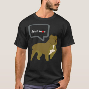 T-shirt Pit Bull I Love Maman Tattoo Mère Fête S