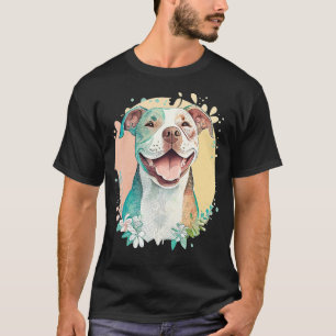 T-shirt Pit Bull Maman Amoureux des chiens Colorful Artisa