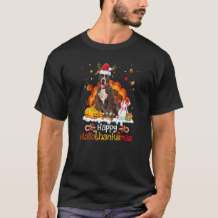 T-shirt Pit Bull Terrier drôle Joyeux Hallothanksmas Merci