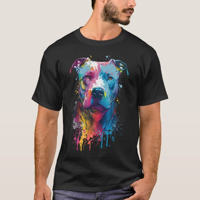 T-shirt Pitbull américain - Graffiti Ink Splash (Devant)