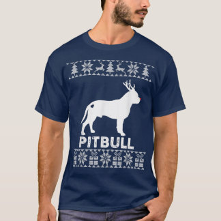 T-shirt Pitbull Amoureux des chiens Christmas Reindeer Ugl
