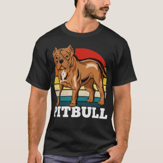 T-shirt Pitbull Amoureux des chiens Retro