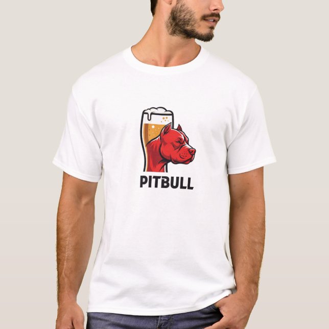 T-shirt Pitbull & Beer Art Logo (Devant)
