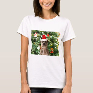 T-shirt Pitbull Chien Arbre de Noël Ornements Snowman