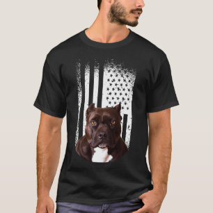 T-shirt Pitbull Chien drapeau américain Pitbull Terrier Ch