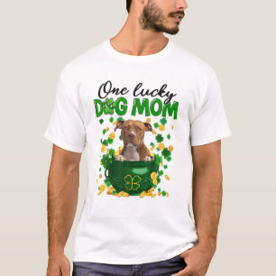 T-shirt Pitbull Chien Maman Irlandais Shamrock Vert St Pat