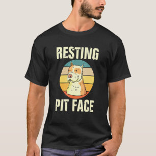 T-shirt Pitbull Chien Repose Pointe Face Chien Retro Vinta