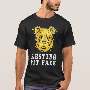 T-shirt Pitbull Chien Visage Repose Pit Visage Drôle Chien