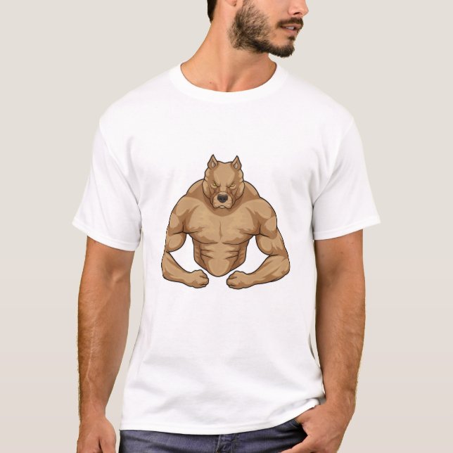 T-shirt Pitbull comme Bodybuilder extrême (Devant)