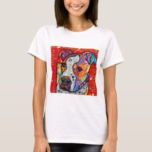 T-shirt Pitbull cosmique - coloré lumineux - idée de