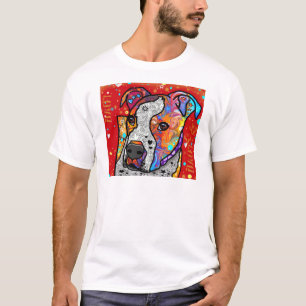 T-shirt Pitbull cosmique - coloré lumineux - idée de