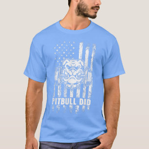 T-shirt Pitbull Dad American Pit Bull Dog US Drapeau 4e De