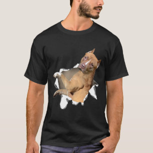 T-shirt Pitbull Déchiré Chien Intérieur Trou Chien Milieu