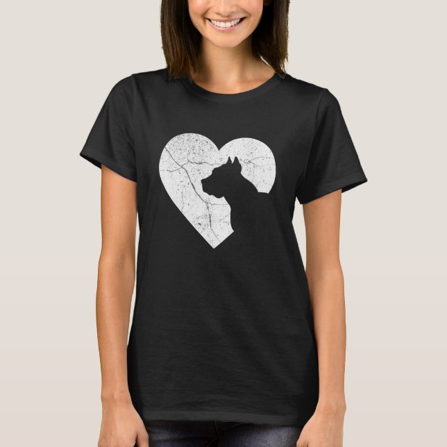 T-shirt Pitbull Dog Funny Heart Valentine's Day Dog Dad Mo (Devant)