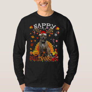 T-shirt Pitbull Dog Happy Hallothanksmas Halloween Thanksg