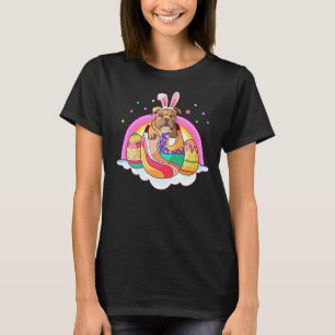 T-shirt Pitbull Easter Bunny Chien oeufs Rainbow Funny