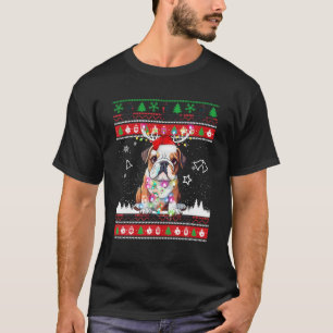 T-shirt Pitbull lumières Noël Doux moche Père Noël Pitbull
