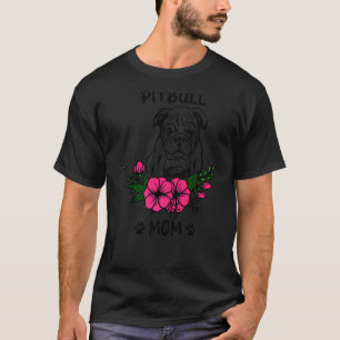 T-shirt Pitbull Maman Chien Mères Pet Mignonne Printemps F