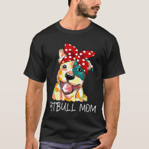 T-shirt Pitbull Maman Colorée Pour Chien Et Maman