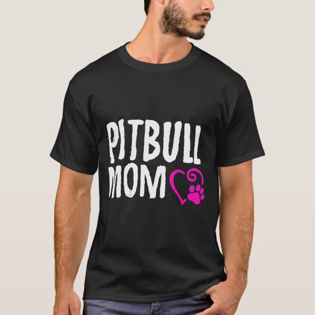 T-shirt Pitbull Maman I Love My Pitbull (Devant)