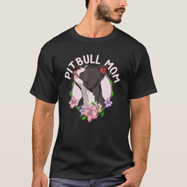 T-shirt Pitbull mom dog pet (Devant)