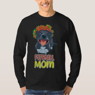 T-shirt Pitbull Mom Pit Bull Flowers Chien propriétaire
