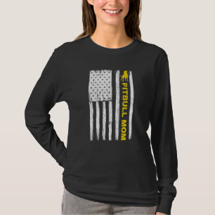 T-shirt Pitbull Mom Vintage patriotique avec drapeau améri
