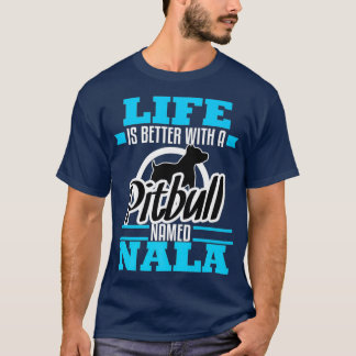 T-shirt Pitbull nommé Nala Chien Maman Papa Secourt Sensib