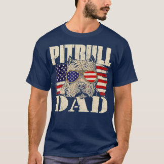T-shirt Pitbull Papa Amoureux des chiens Pibble Pittie Pit