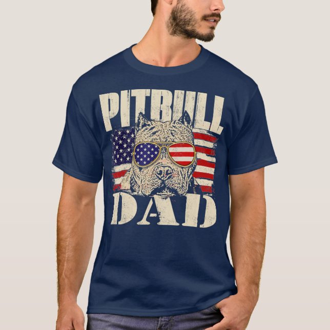 T-shirt Pitbull Papa Amoureux des chiens Pibble Pittie Pit (Devant)