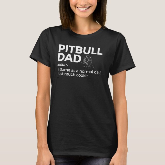 T-shirt Pitbull Papa Définition Drôle Pitbull Amoureux des (Devant)