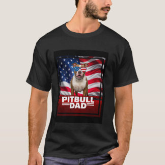 T-shirt Pitbull papa drôle patriotique