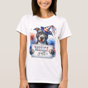 T-shirt Pitbull patriotique "Merica Y'all