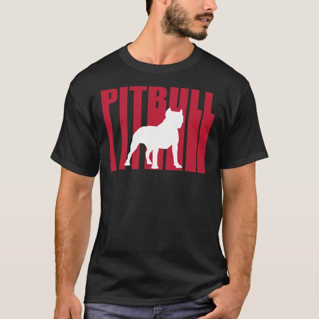T-shirt Pitbull Pit Bull Chien rouge Stylisé Plan Transpar (Devant)