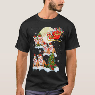 T-shirt Pitbull Reindeer Noël Père Noël équitation Chien P