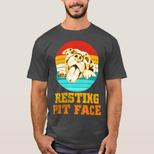 T-shirt Pitbull Repose Pit Face Pitbull Chiens Vintages Ai