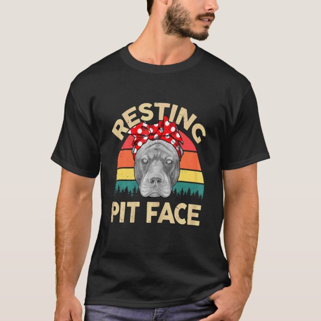 T-shirt Pitbull Repose Pit Face Pitbull Mama Pittie Maman (Devant)