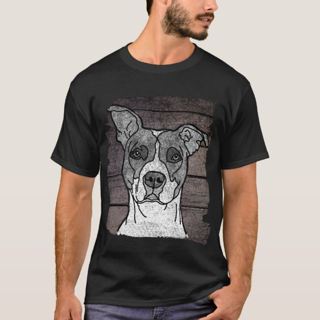 T-shirt Pitbull rustique (Devant)