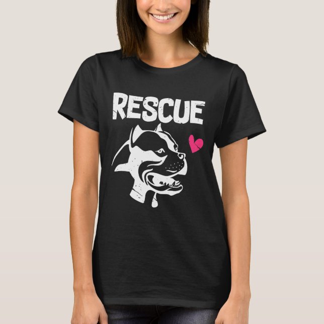 T-shirt Pitbull Secourt Pit Bull Adopter Dont Shop (Devant)