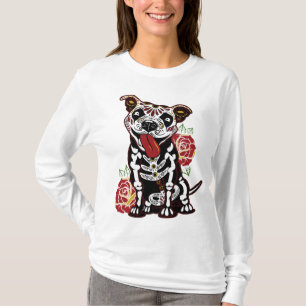 T-shirt Pitbull Sugar Skull pour les femmes Hommes Pitbull