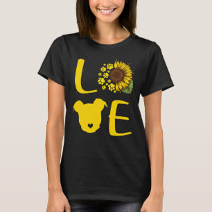 T-shirt Pitbull Sunflower Paw Dog Love 375