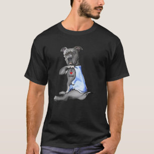 T-shirt Pitbull Tattoo I Love Papa Drôle Fête des pères Ca