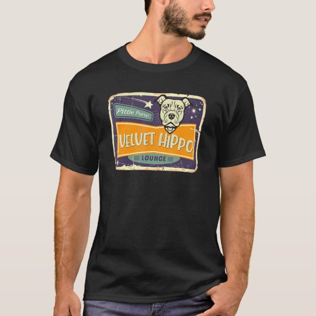 T-shirt Pitbull Velvet Hippo Pittie Party Chien Maman (Devant)